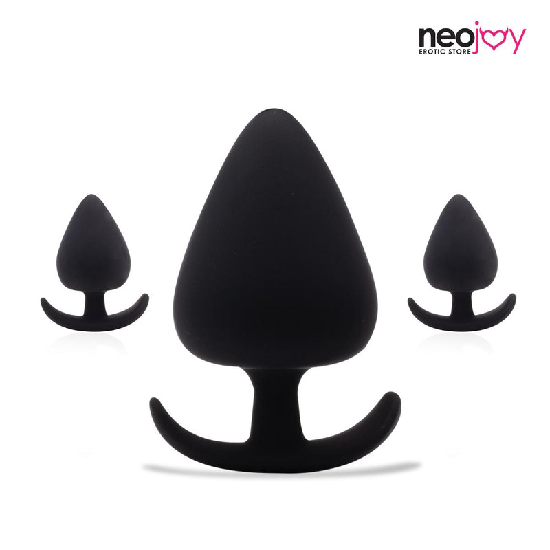 Neojoy Slim Einsteigerserie Anal Silikon Plug Schwarz - Extra Large 4,3 Zoll - 11 cm video