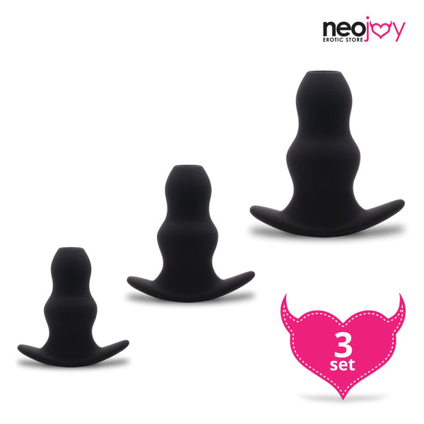 Neojoy Prostata Massager triple set - Silikon-soft P-Punkt Anal Probers - Hohle und Wasserdichter Butt Plugs in 3 verschiedene Größen - für Einsteiger und Fortgeschrittene - Unisex - Sexspielzeug für Erwachsenes