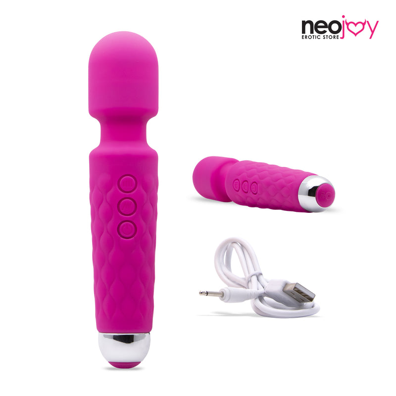 Neojoy Magic Mini Wandvibrator USB wiederaufladbare 20-fach Funktionen Silikon - Pink video