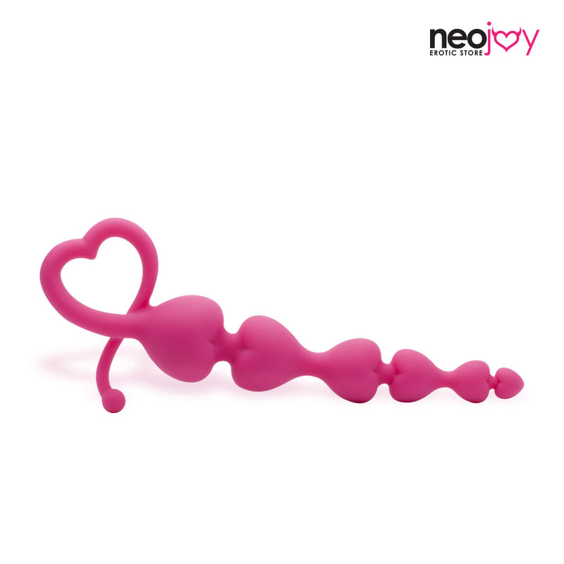 Neojoy Love Anal Beads Silikon Large Pink - 7 Zoll - 18cm video