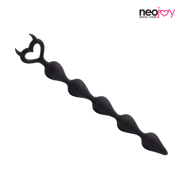 Neojoy Devil Anal Beads Silikon Schwarz - 37 cm