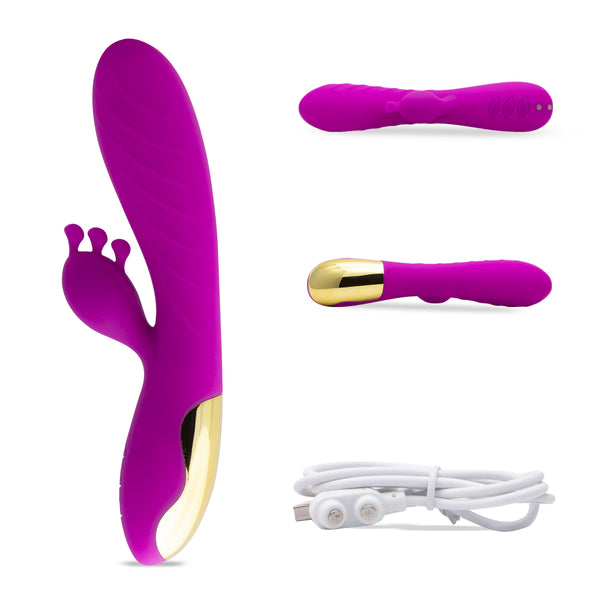 Neojoy Dildo Clit Toucher - Zuegelloser Rabbit fuer G-Punkt Klitoris Stimulation - Doppelter erotischer Massager - Magnetisch Aufladbares Sexspielzeug fuer Frauen