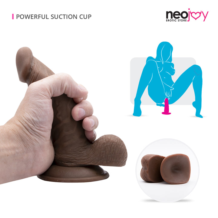 Neojoy - Lebensechte super-reale TPE Curved Masturbator 14,5cm Wasserdichter Dildo - Braun - lucidtoys.de Dildos