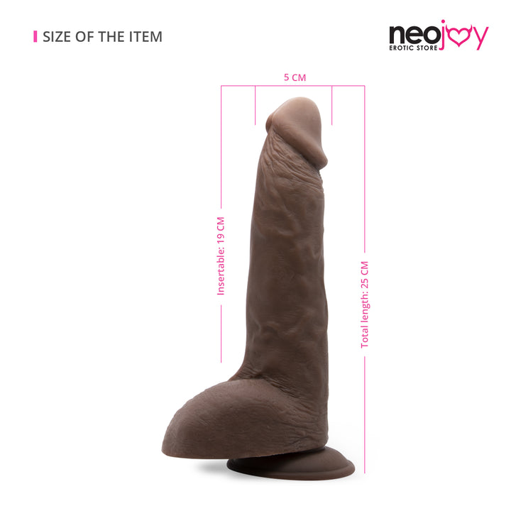 Neojoy 25,4cm Silent Lover - Braun - Realistischer Dildo - lucidtoys.de Dildos