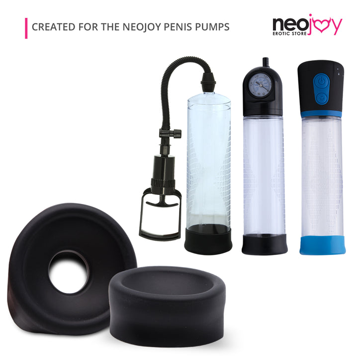 Neojoy Schwarze Penispump für Männer - Silikon Pumpen Zubehör - Flexibel und dehnbar für jede PenisGröße - lucidtoys.de Penispumpe
