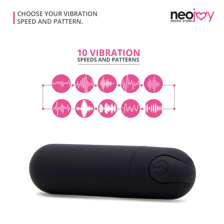 Neojoy Bullet Love (Schwarz) - 10 Geschwindigkeiten Vibrator - lucidtoys.de Mini Vibrator