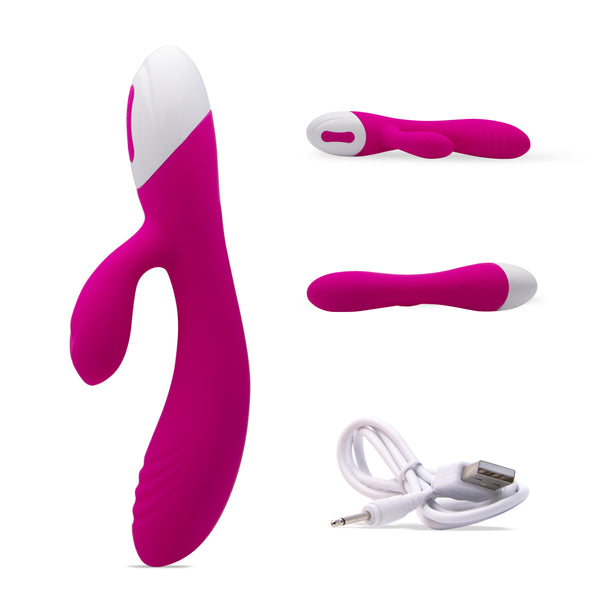 Neojoy Love Rabbit Vibe - Pink - Zügelloser Rabbit Vibrator - Doppel Massager - Klitoris und G-Punkt Stimulation - Aufladbares Sexspielzeug für Erwachsene