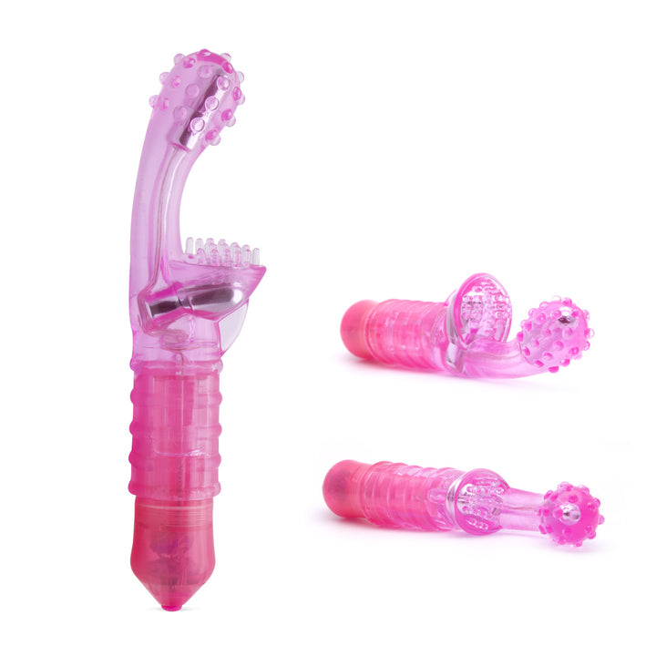 Neojoy G-Clit Tickler Vibrator - Pink Jelly Klitoris G-Punkt Massager - Weicher Gelee Dildo für Frauen - Sexspielzeug für Erwachsene