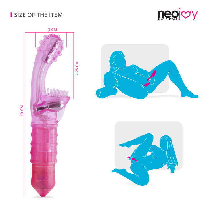 Neojoy G-Clit Tickler Vibrator - Pink Jelly Klitoris G-Punkt Massager - lucidtoys.de G-Punkt-Vibratoren