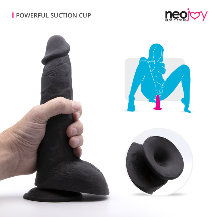 Neojoy 25,4cm Silent Lover - Schwarz - Realistischer Dildo - lucidtoys.de Dildos