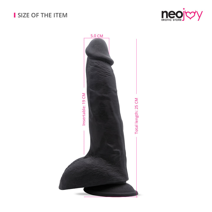 Neojoy 25,4cm Silent Lover - Schwarz - Realistischer Dildo - lucidtoys.de Dildos