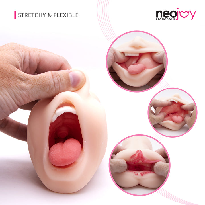 Neojoy Male Masturbator Doppelter Stroker - Oral Vaginal Sex - Pocket Pussy für Männer - Sexspielzeug für Erwachsene - lucidtoys.de Hand Masturbatoren