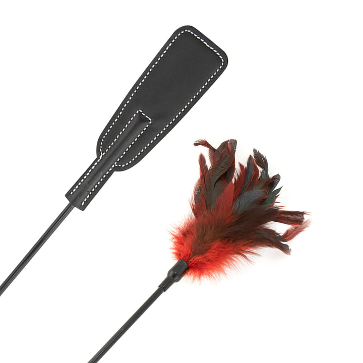 Neojoy Feather Spanker - Doppelte Stimulation - BDSM Crop Toy Spanker und Tickler - Pärchen Rollenspiel - Sexspielzeug für Erwachsene