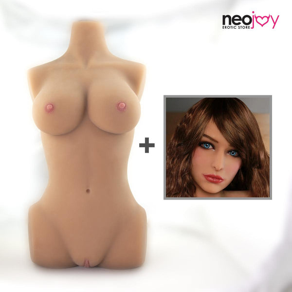 Neojoy Easy Torso With Girlfriend Alexandra Head - Realistic Sex Doll Torso With Head Connector - Tan - 17kg
