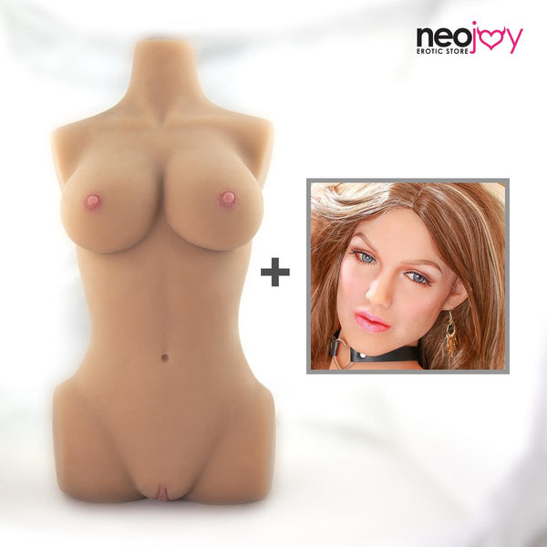 Neojoy Easy Torso With Girlfriend Anastasia Head - Realistic Sex Doll Torso With Head Connector - Tan - 17kg