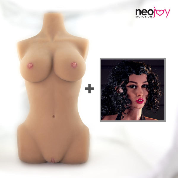 Neojoy Easy Torso With Girlfriend Rosie Head - Realistic Sex Doll Torso With Head Connector - Tan - 17kg