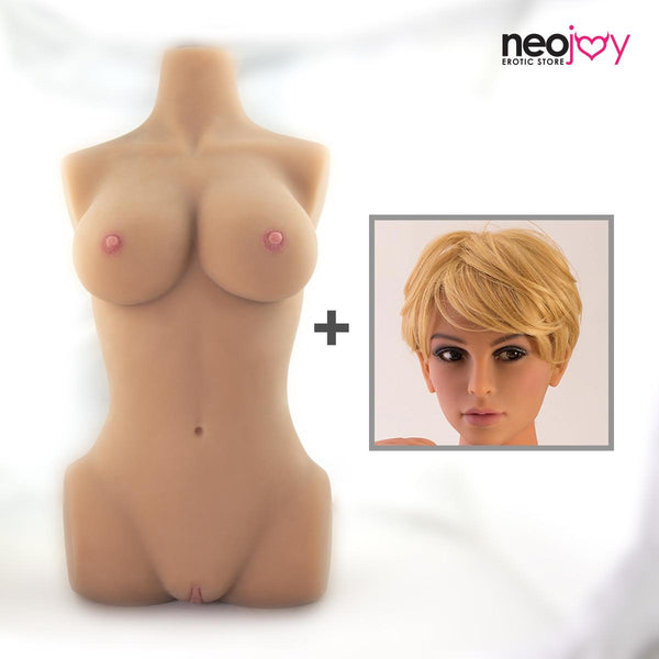 Neojoy Easy Torso With Girlfriend Lilia Head - Realistic Sex Doll Torso With Head Connector - Tan - 17kg