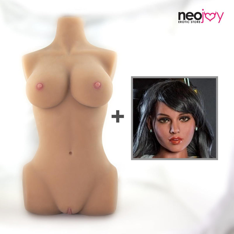 Neodoll Einfacher Torso mit Girlfriend Kira Head - Realistischer Sex Puppentorso mit Kopfverbinder - Gebräunt - 17kg video