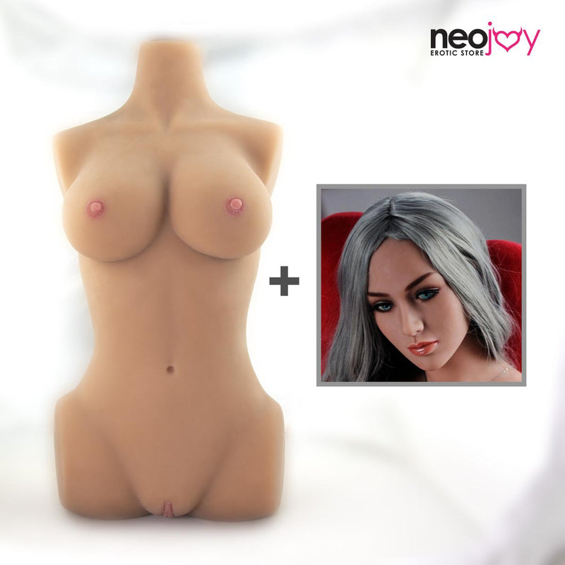 Neodoll Einfacher Torso mit Girlfriend Lorelei Head - Realistischer Sex Puppentorso mit Kopfverbinder - Gebräunt - 17kg video