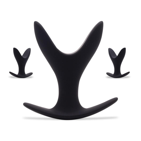 Neojoy erweiterbarer Buttplug Silikon schwarz mit flachem Fuß