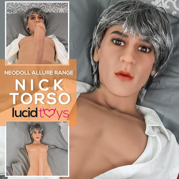 Neodoll Allure - Nick Head With Male Sex Doll Torso - Brown - 23cm Dildo