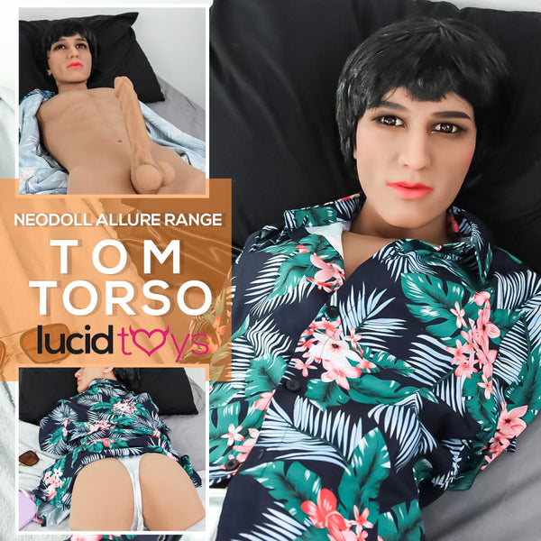 Neodoll Allure - Tom Head With Male Sex Doll Torso - Brown - 17cm Dildo
