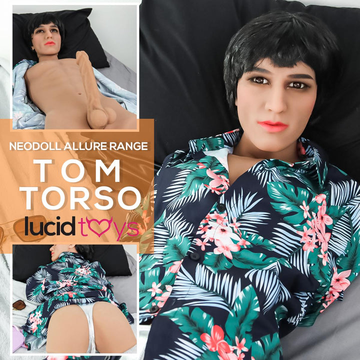 Neodoll Allure - Tom Head With Male Sex Doll Torso - Brown - 17cm Dildo