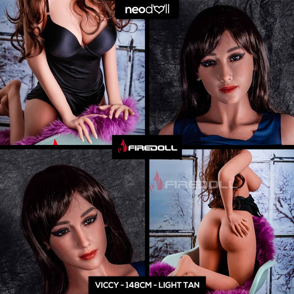 Fire Doll - Viccy - Realistische Sexpuppe - 148cm - Licht Bräunen