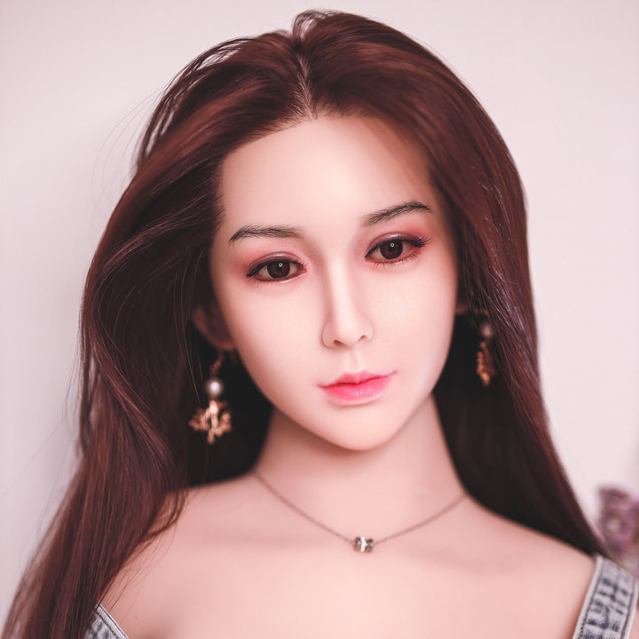 [HEAD-JY-XIAO NUO-SILICONECOLOR-SILICONE-BROWN-M16-LONG BROWN STRAIGHT HAIR]