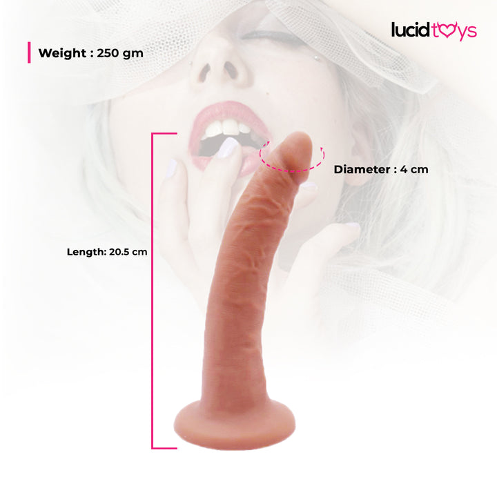 Neojoy - Realstic Silicone Dildo With Suction Cup - 20.5cm - 250gm - Flesh