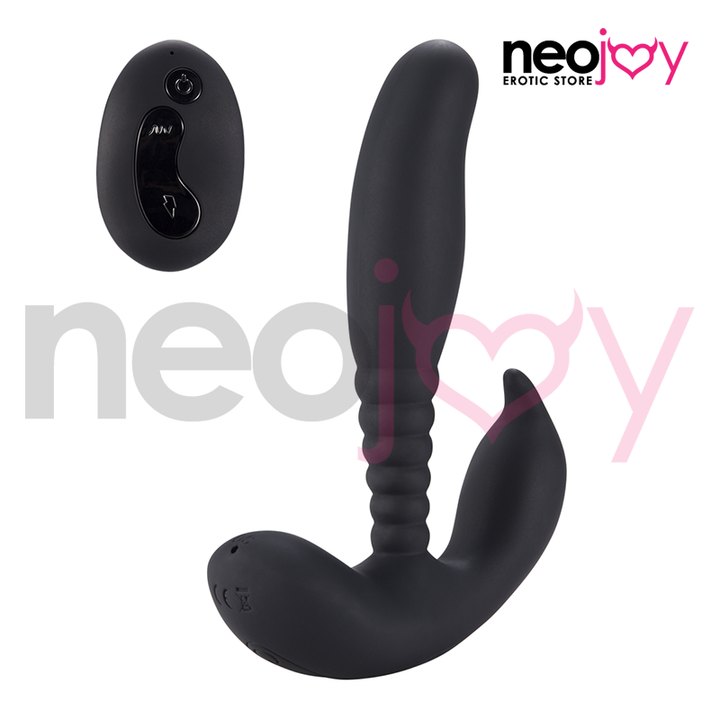 Neojoy-Remote Control Anal Pleasure Dual Vibrating Prostate Stimulator-142Gm-Black