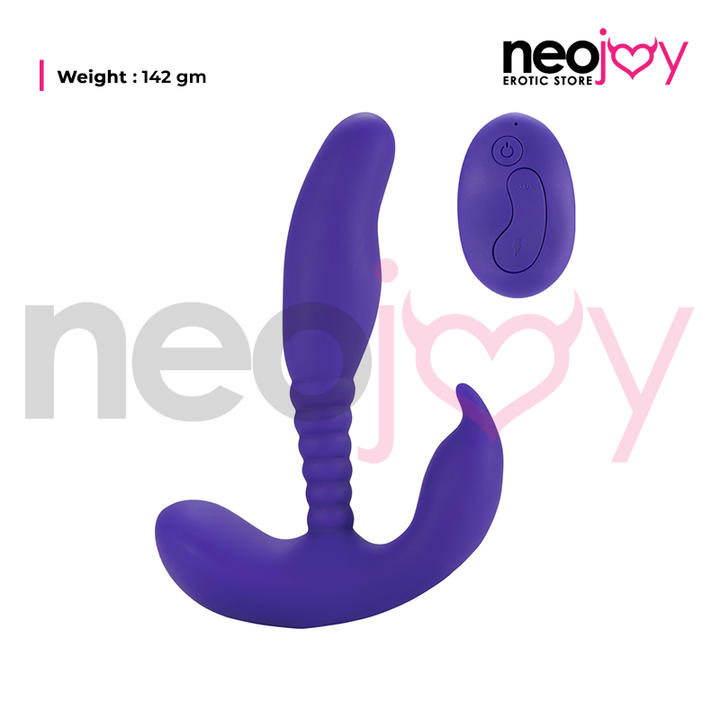 Neojoy-Remote Control Anal Pleasure Dual Vibrating Prostate Stimulator-142Gm-Purple