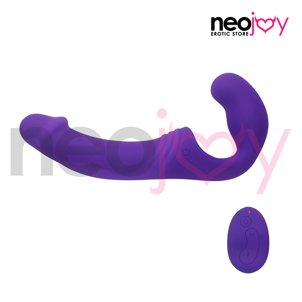 Neojoy-Remote Control Double Rider Strapless Strap-On Vibrator-258Gm-Purple