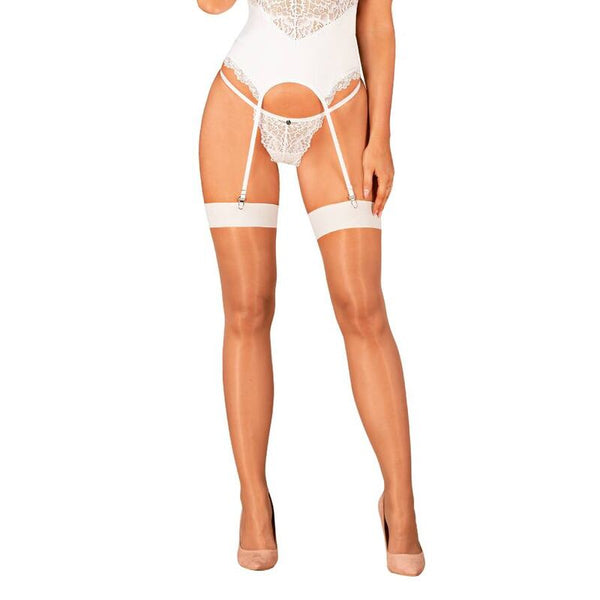 OBSESSIVE - S814 STOCKINGS WHITE L/XL