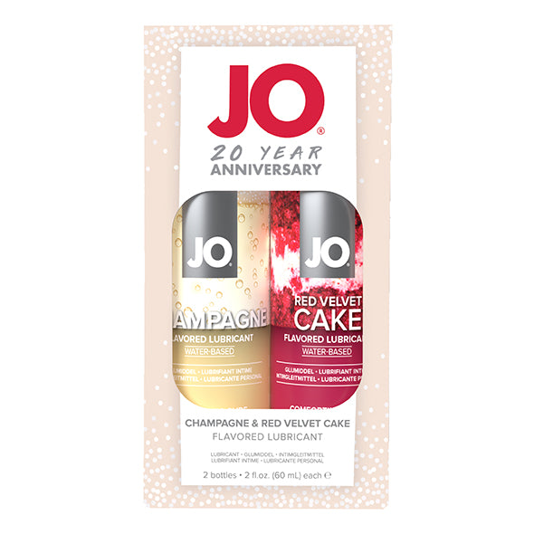 System JO – Geschenkset zum 20-jährigen Jubiläum, Champagner 60 ml und Red Velvet Cake